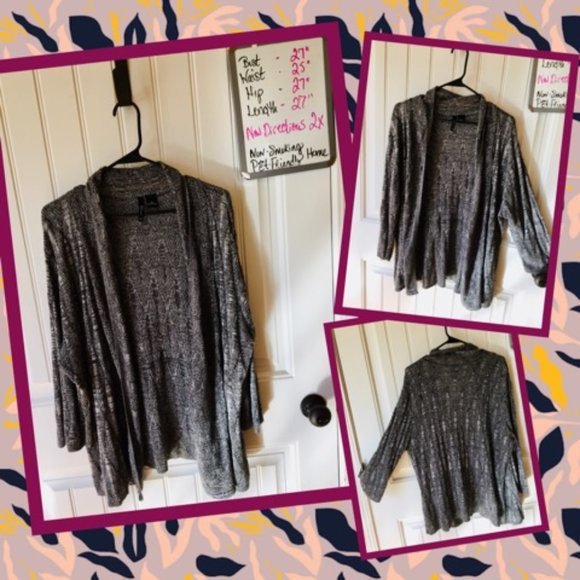 Black and White marled lacy Cardigan - Picture 1 of 1